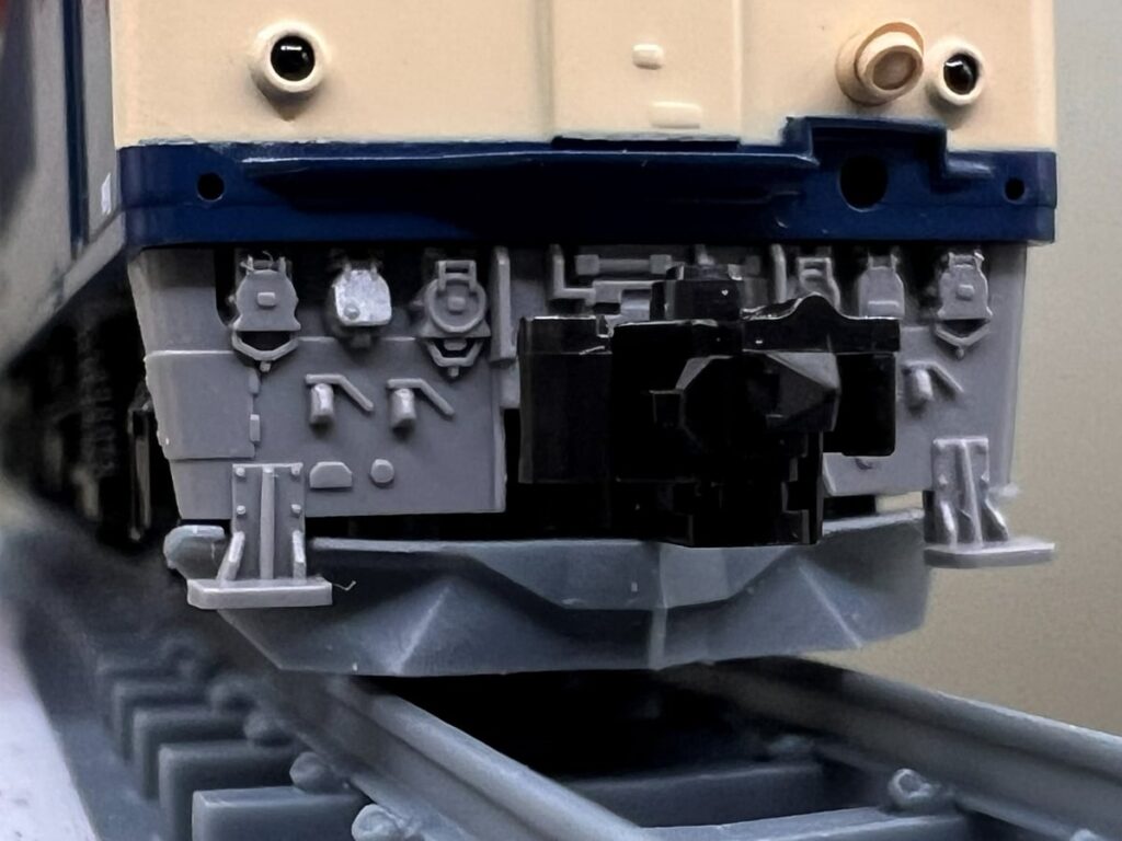 双頭連結器用スノープラ 正面から見た取り付け状態